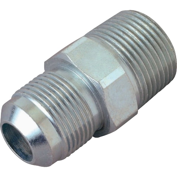 Dormont 1/2'' OD Flare x 1/2'' MIP, tapped 3/8'' FIP Zinc-Plated Carbon Steel Adapter Gas Fitting 90-2031R - main