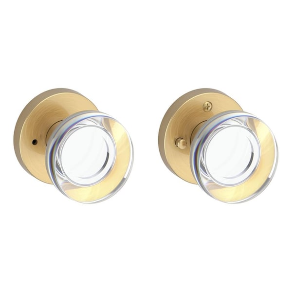 Baldwin Privacy Contemporary Crystal Knob and Contemporary Round Rose with 6AL Latch and Dual Strike PVCCYCRR044 - main
