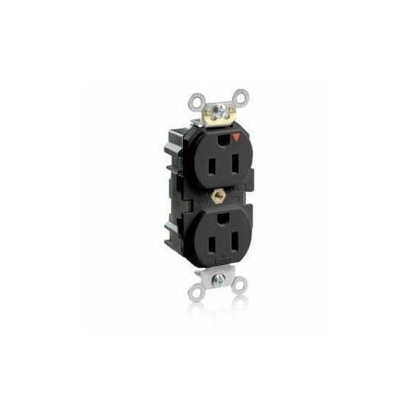 Leviton Straight Blade Receptacle, 5-15R, 15 A, 125V AC, Flush Mount, Isolated Ground M5262-IGE - main