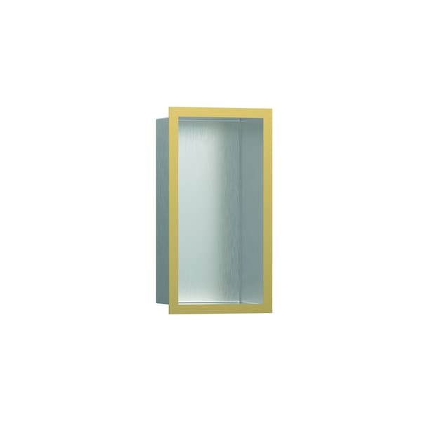 Hansgrohe Individual Wall Niche Brushed Stainless Steel w/ Design Frame 12"x 6"x 4" in Polished Gold Optic 56094990 - main