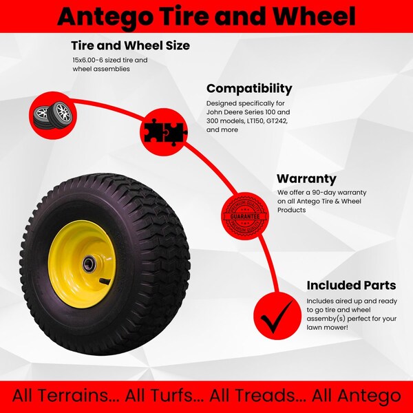 Antego Tire & Wheel - Set Of Two 13/4.10-6 Non-Directional 2 Ply Snowblower Tires - Foto 10