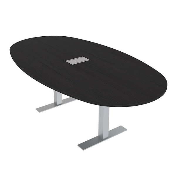 Skutchi Designs 6ft Boval Conference Table With Power | Harmony Series | 6 Person Meeting Room Table HAR-BOVL-48X72-T-U999ST19-ESIL - main