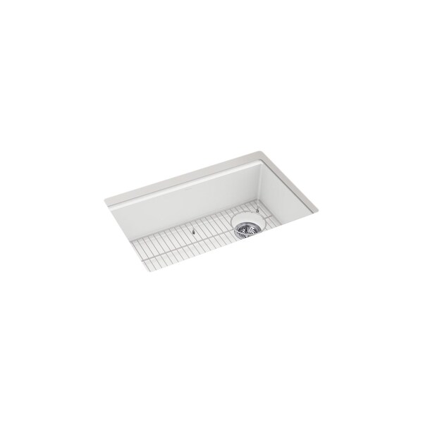 Kohler Billings 29 undermount single-bowl kitchen sink Matte White 33712-CM6 - main