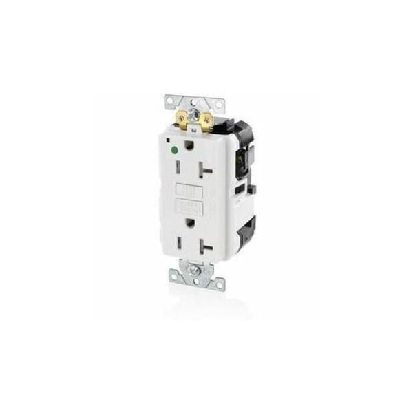Leviton GFCI Receptacle, 5-20R, 20 A, 2 Pole, 3 Wire, Grounded MGFT2-HGW - main