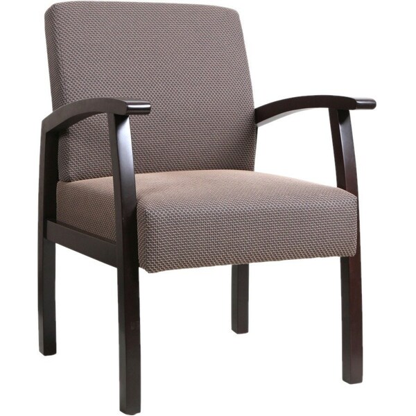 Lorell Thickly Padded Guest Chair, Espresso Frame, Taupe LLR68554 - main