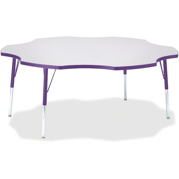 Jonti-Craft Berries Six Leaf Activity Table, 60 in., A-height, Freckled Gray/Purple/Gray 6458JCA004 - main
