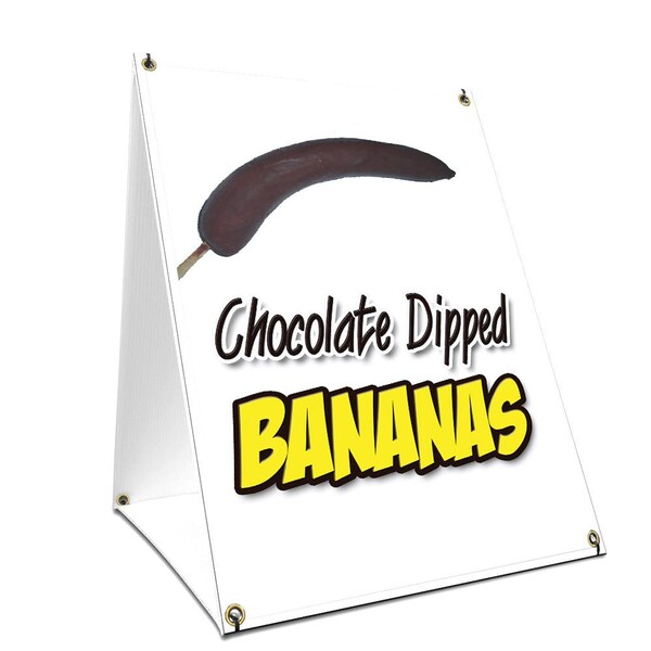 Signmission Chocolate Dipped Bananas, 36 Inch x 24 Inch A-frame Yard Sign, Plastic Sign SBC-2436-Chocolate Dipped Bananas - main