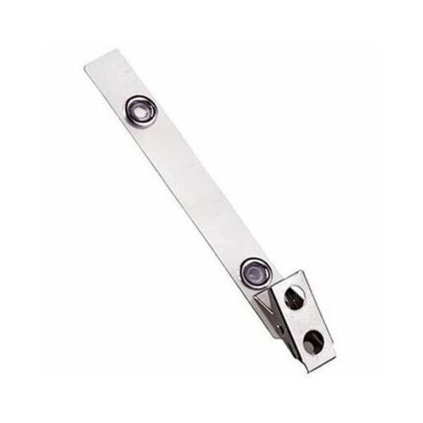 Brady STRAP CLIP, CLEAR, 4in 101.5MM, MYLAR STRAP W/ 2-HOLE CLIP, NICKEL PLATED STEEL 2110-1150 - main
