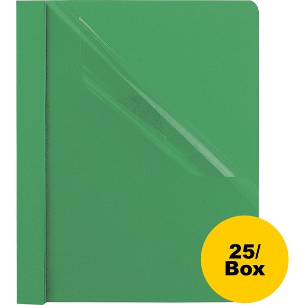 Tops Business Forms Oxford, Clear Front Report Cover, 3 Fasteners, Letter, 1/2in Capacity, Green, 25PK 55807 - main