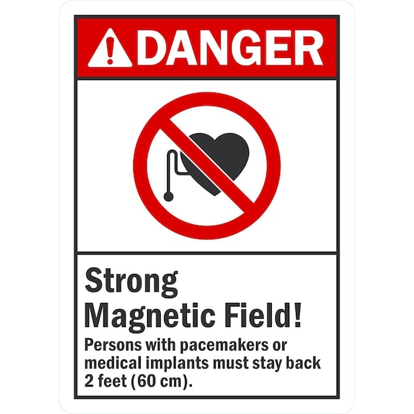 Lyle Danger Strong Magnetic Field! Persons With Pacemakers, 10x14, Non-Reflective, White G-1180-NA_10x14 - main