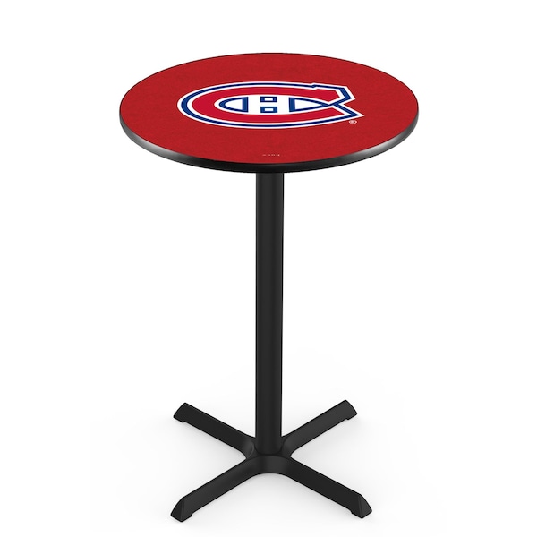 Holland Bar Stool Co 42" Blk Wrinkle Montreal Canadiens Pub Table, 36" dia. Top L211B4236MonCan - main