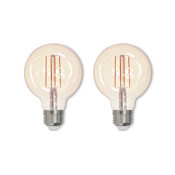 Bulbrite 40W Equivalent Amber Light G25 Dimmable LED Filament Light Bulb, 2PK 861031 - main