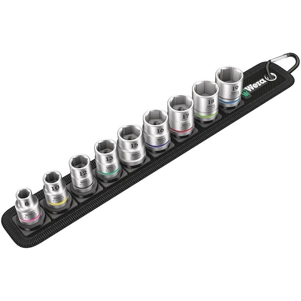 Wera Belt B 4 Zyklop socket set, 3/8 in drive, 9 pieces 5003973001 - main