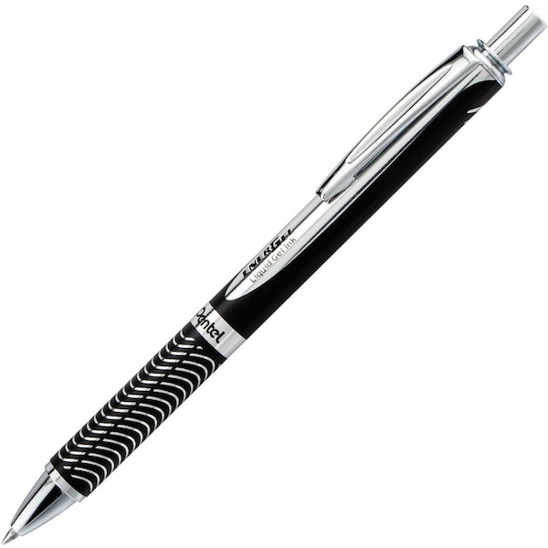 Pentel Retractable Gel Pens, Black Ink, Black Barrel, 1 Each BL407AA - main