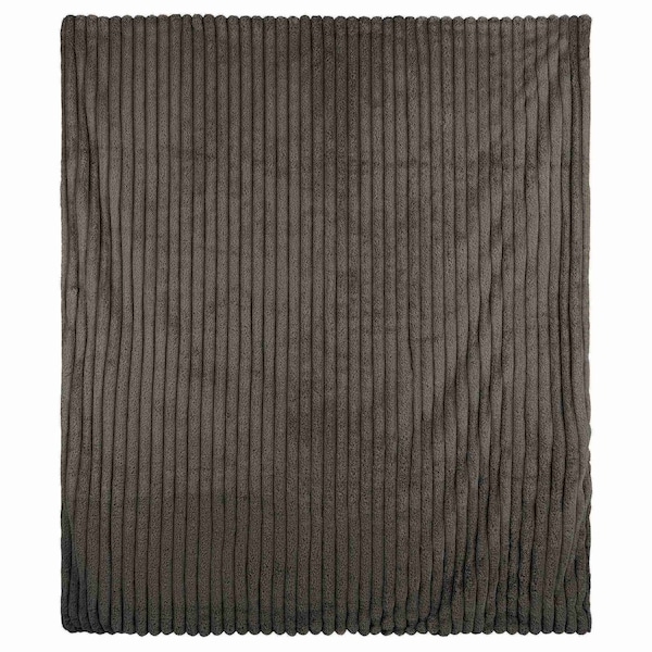 Lavish Home Faux Fur Throw Blanket 60x70-Inch Twin Blanket for Couch, Bed, or Chair Soft Throw with Plush, Gray 66-THROW057-G - main