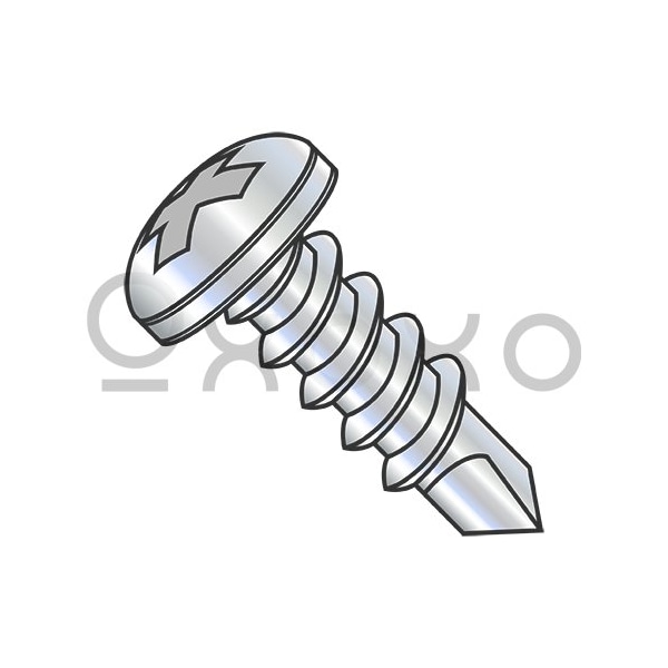 Oxoxo 4-24X5/8 Phillips Pan Full Thread Self Drilling Screw Zinc And Bake, 10000PK 360841 - main