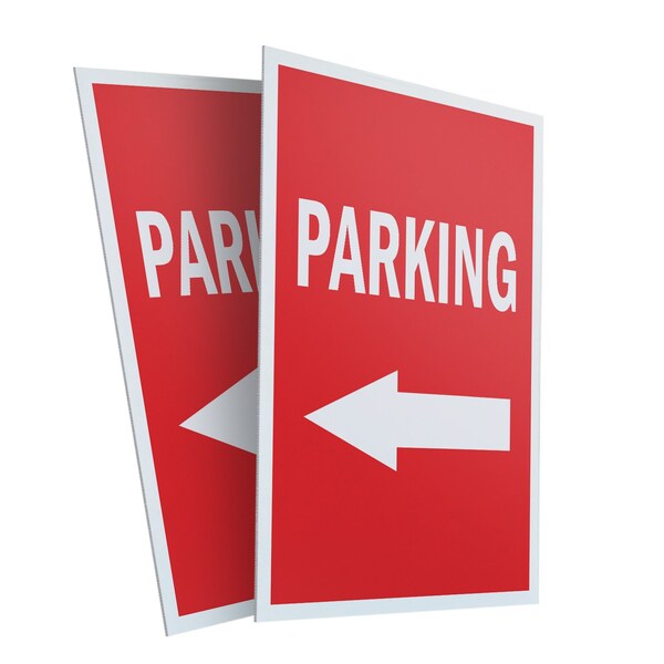 Signmission Parking With Arrow, Plastic Signs Only 24 Inch x 36 Inch, Corrugated Plastic, 2PK CSB-2436-2PACK-Parking With Arrow - main