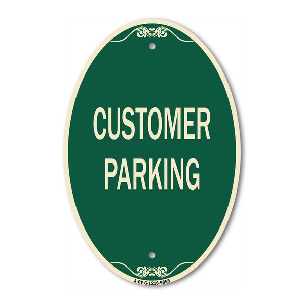 Signmission Customer Parking, 12 Inch X 18 Inch Designer, Heavy Gauge Aluminum A-OV-G-1218-9855 - main