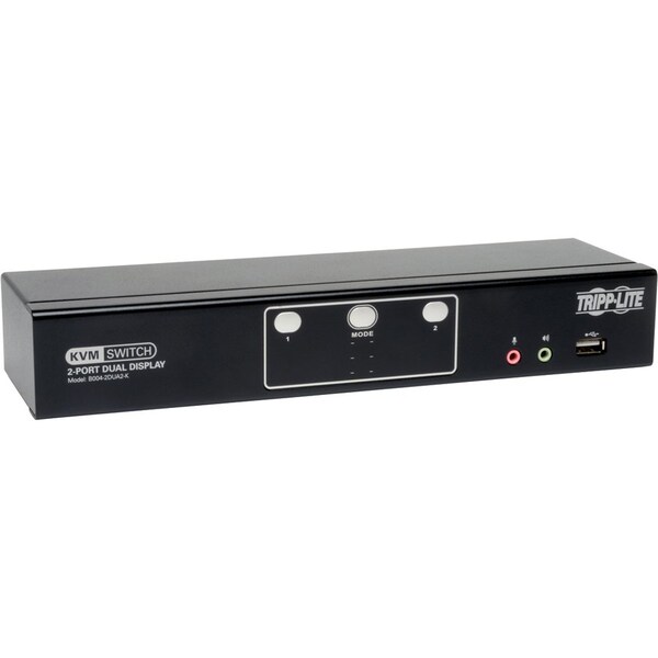 Eaton EATON Tripp Lite Series 2-Port Dual Monitor DVI KVM Switch, TAA, GSA with Audio and USB 2.0 Hub B004-2DUA2-K - main