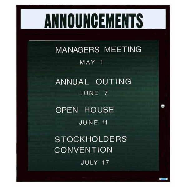 Aarco Illuminated Enclosed Letter Board Directory w/ Bronze Anodized Al Frame and Header, 36''Hx30''W ADC3630HIBA - main