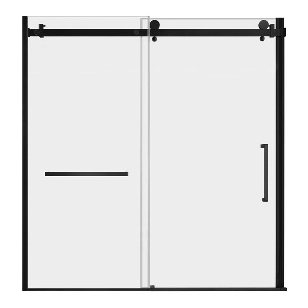 Kingston Brass 60" W x 60" H Right Handed Tub Door, Matte Black SSD60608SR0 - main