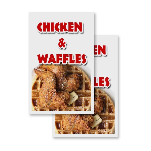 Signmission Chicken & Waffles, Vinyl Decals Only 24 Inch x 36 Inch, Vinyl Decal, 2PK DSB-2436-2PACK-Chicken & Waffles - main