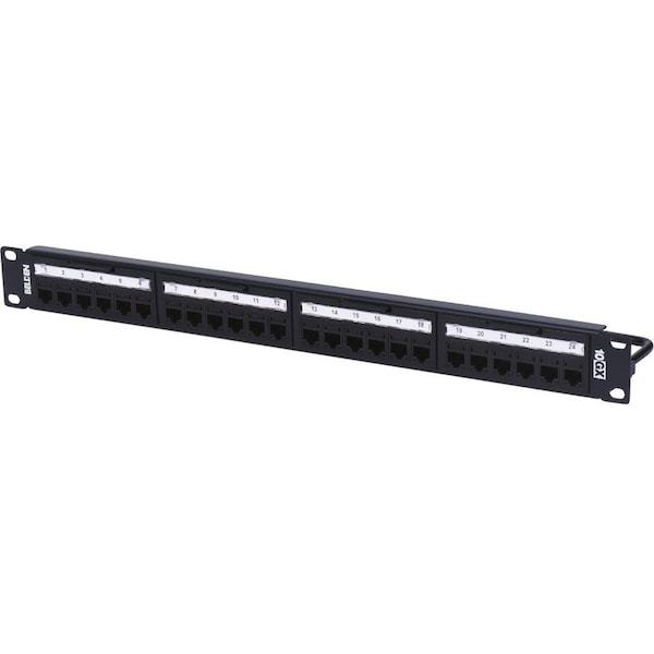 Belden 24-PORT PATCH PANEL, 1U, 10GX, LOADED, BLACK, REVCONNECT RVAPPF1U24BK - main