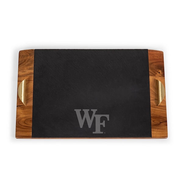 Picnic Time Family Of Brands NCAA Wake Forest Demon Deacons Covina Acacia and Slate Serving Tray 957-07-512-613-0 - main