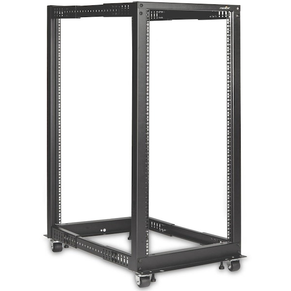 Rocstor SOLIDRACK 25U OPEN FRAME RACK CPNT4-POST ADJUSTABLE DEPTH RACK -BLACK Y10E009-B1 - main