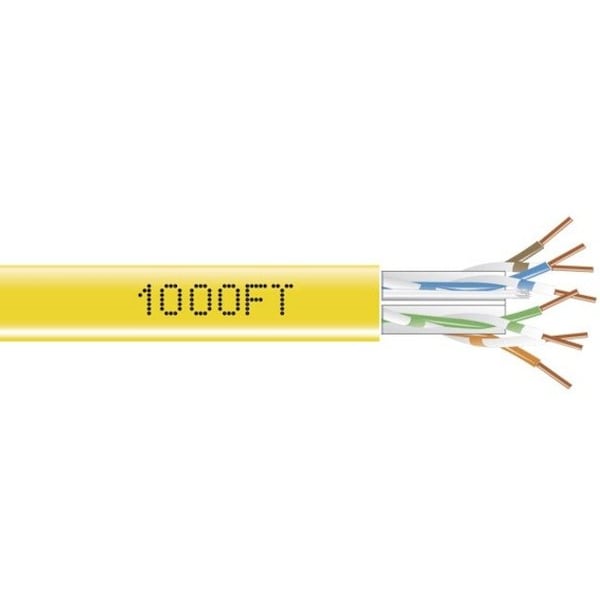 Black Box CAT6 550-MHZ SOLID ETHERNET BULK CABLE - UNSHIELDED UTP, CMR PVC, YELLOW, 1000 EYN872A-PB-1000 - main