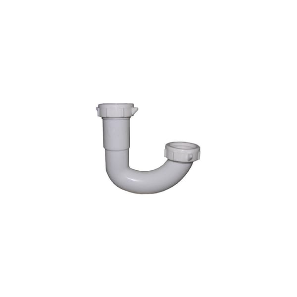 Larsen Supply Co. Lavatory Drain Sink J-Bend, White PVC, 1.25 x 1.25-In. 848519 - main
