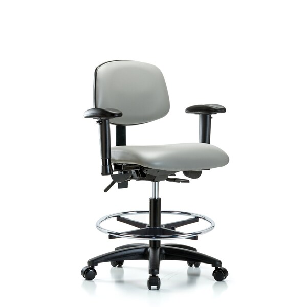Blue Ridge Ergonomics Chair, Vin, Med Bench, Tilt AA CF Cast, Dov, 6-Way Adjustable, 22" to 29" Height, Dove BR-VMBCH-RG-T1-A1-CF-RC-8567 - main