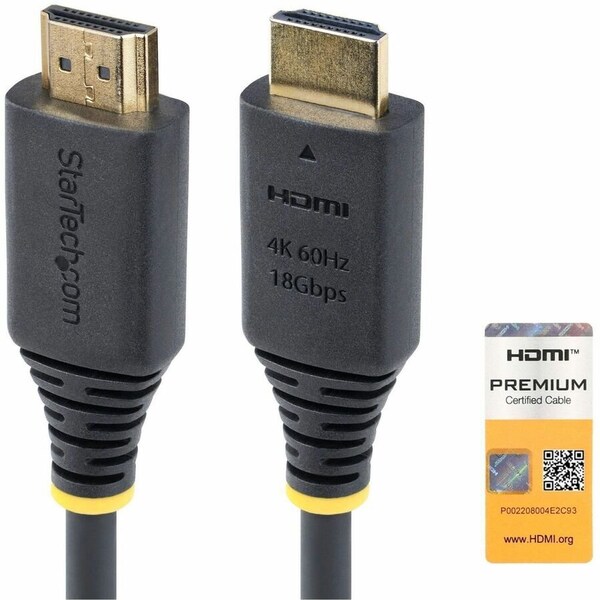 Startech.Com PREMIUM CERTIFIED HIGH SPEED HDMI CABLE SUPPORTS 4K60HZ W/HDR10/HDCP 2.2/ARC; CO HDMI2-CABLE-4K60-8F - main