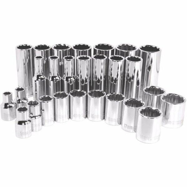 K-Tool International 3/8" Drive, 13mm Metric, Socket, 12 Points, Chrome 3/8" Drive, 13mm, 12Pt KTI-27513 - main