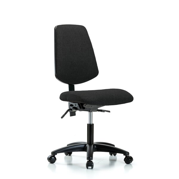Blue Ridge Ergonomics Desk Chair Fab Desk Chair, Med, Bk, Tilt Cast, Blk, No Arms, 19" to 24" Height, Fabric, Black BR-FDHCH-MB-RG-T1-A0-RC-F42 - main