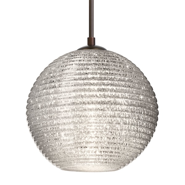 Besa Lighting Kristall 8 Cord Pendant, Glitter, Bronze Finish, 1x60W Incandescent 1JT-4616GL-BR - main