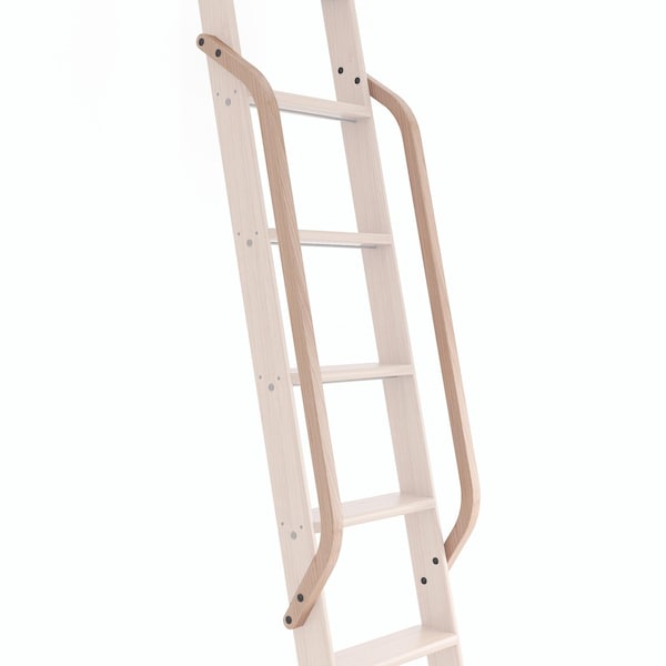 Quiet Glide Cherry Wood Library Ladder Handrail Black (No Ladder) QG.6309.CH.08 - main