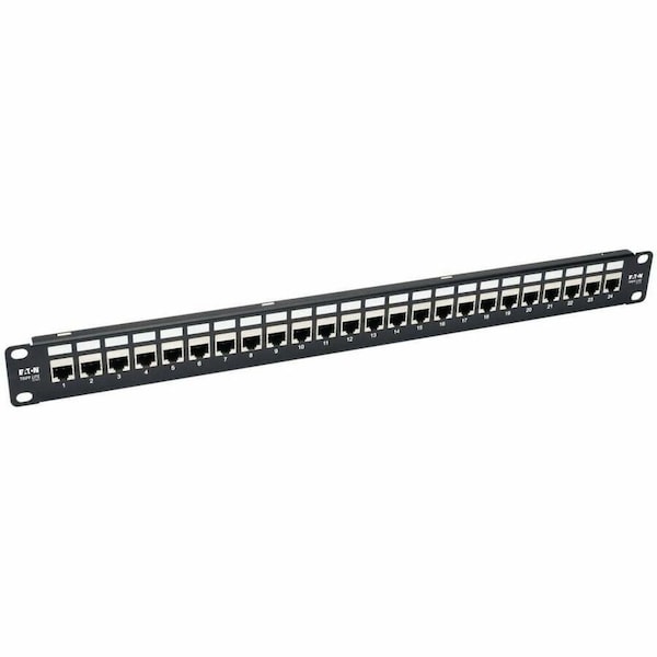 Eaton Tripp Lite Series 24-Port 1U Rack-Mount STP Shielded Cat6a Feedthrough Patch Panel, RJ45 Ethe N254-024-SH-6A - main