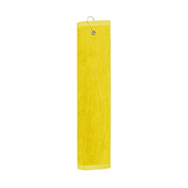 Towelsoft Premium 16 inch x 26 inch Velour Golf Towel with Tri-fold Hook & Grommet Placement-Yellow Golf-GV1201TR-YLW - main