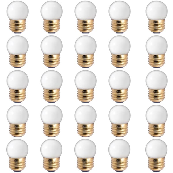Bulbrite 7.5-Watt S11 Ceramic White Dimmable Warm White Light Incandescent Light Bulb, 25PK 861037 - main