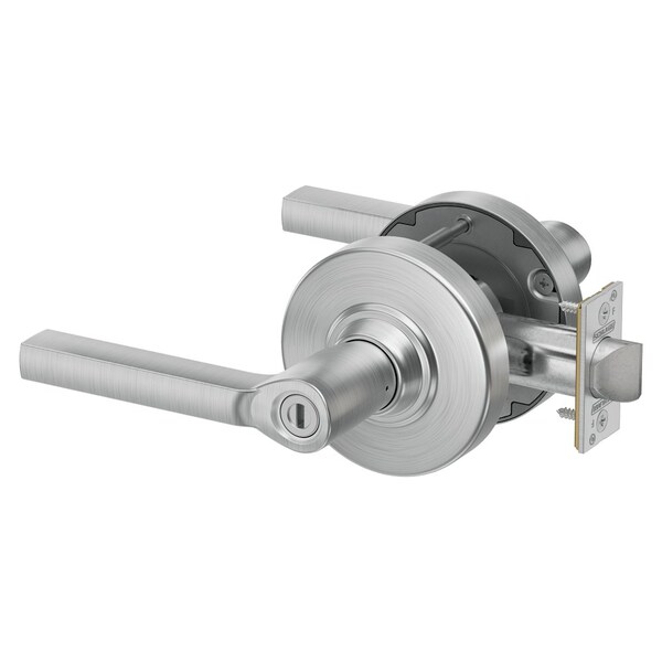 Schlage Grade 1 Bath/Bedroom Privacy Cylindrical Lock, Non-Keyed, Latitude Lever with Rose, Satin Chrome PC40 LAT 626 - main