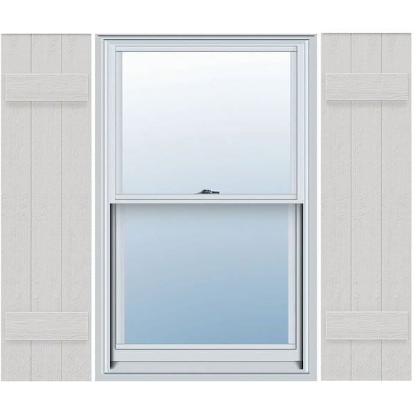 Ekena Millwork Timberthane Faux Rustic Three Board Joined Board-n-Batten Faux Wood Shutters, 16 1/8W x 44H, PR FBJ06S16X044RUF - main