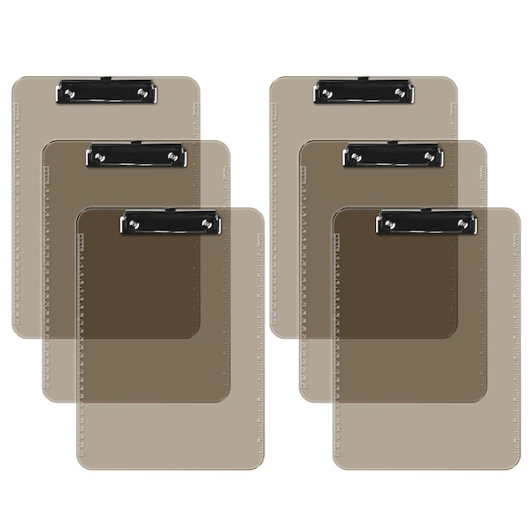 Davis Group Plastic Clipboard, Flat Clip, Smoke, 6PK 4833-97-06 - main