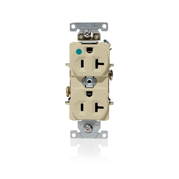 Leviton Duplex Outlet, Ivory 20A 125V C8300-I - main