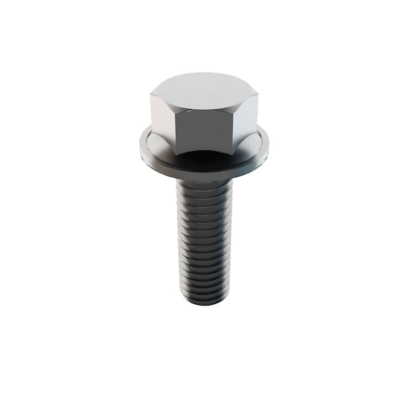 Zoro Select Not Graded, 3/8"-16 Standard Flange Bolt, Plain Stainless Steel, 1 1/4 in L, 50 PK 1-SFH-37C-125 - main
