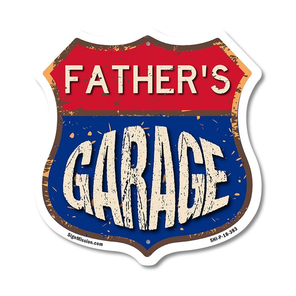 Signmission Father's Garage, 18 Inch X 18 Inch, Plastic Sign SHI-P-18-383-FATHER - main