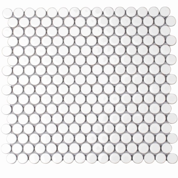 Apollo Tile Cirkel 11.46 in. x 12.4 in. Matte White Porcelain Mosaic Wall and Floor Tile 9.87 sqft/case, 10PK ORB8802WTMA - main