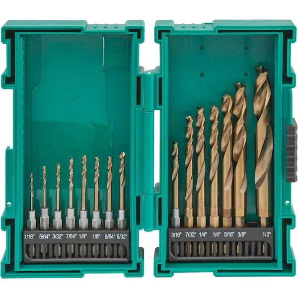 Grizzly Pro M35 HSS Cobalt Quick-Release Hex Shank Drill Bit Set, 15 Pc. T33842 - main
