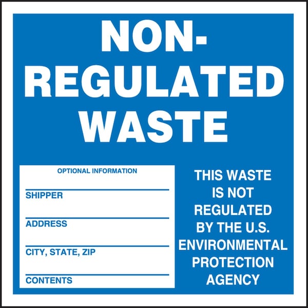 Accuform HAZARDOUS WASTE LABEL NONREGULATED MHZW14EVL - main