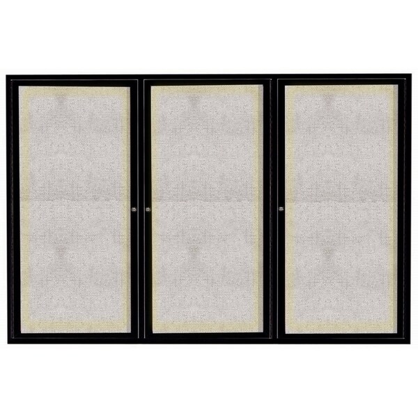 Aarco Outdoor Illuminated Enclosed Bulletin Board w/ Al Frame, Powder Coated Black, 48''Hx72''W ODCC4872-3RIBK - main